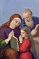 [Estampa de la Virgen Niña con sus padres santa Ana y san Joaquín]